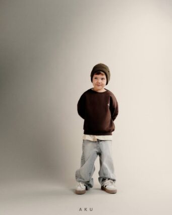 تصویر دوم تن خور شلوار جین نیم بگ AKU با خطوط طرحدار