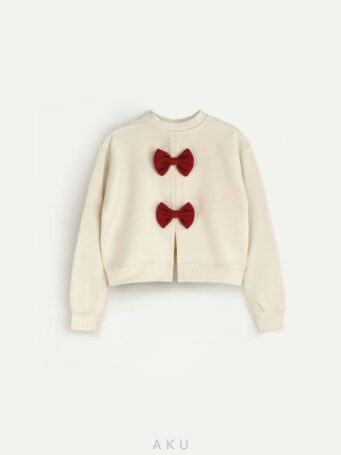 زاویه پشت بلوز دورس دخترانه پشت پاپیون AKU سفید