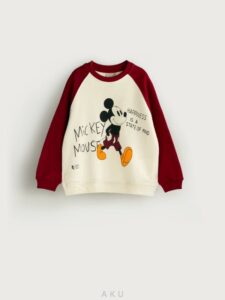 بلوز دورس رگلان بچه گانه طرح میکی موس
