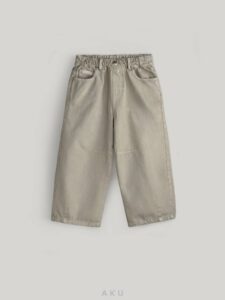 تصویر شلوار نیم بگ کتان AKU، استخونی