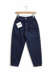 شلوار جین مام فیت سرمه ای AKU